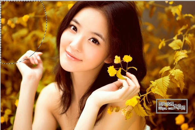 Photoshop为外景女孩照片增加唯美的橙黄色