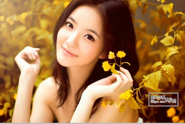 Photoshop为外景女孩照片增加唯美的橙黄色