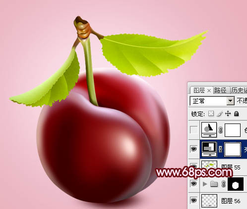 Photoshop繪畫一顆逼真的紅色布林