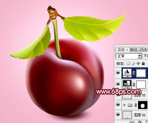 Photoshop繪畫一顆逼真的紅色布林