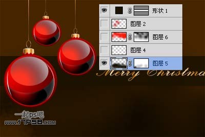 photoshopCS5制作紅色的圣誕壁紙效果
