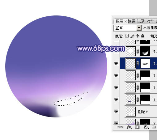 Photoshop制作出光感漂亮的紫色立體水晶球
