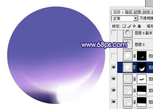 Photoshop制作出光感漂亮的紫色立體水晶球