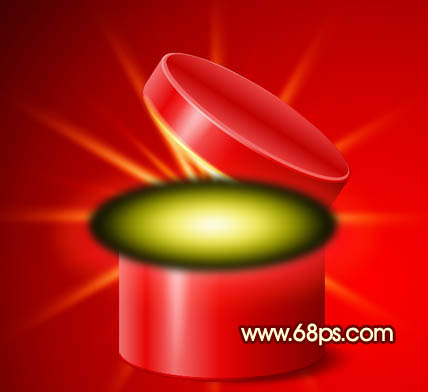 Photoshop為紅色禮盒設(shè)計(jì)添加上魔幻的金色光