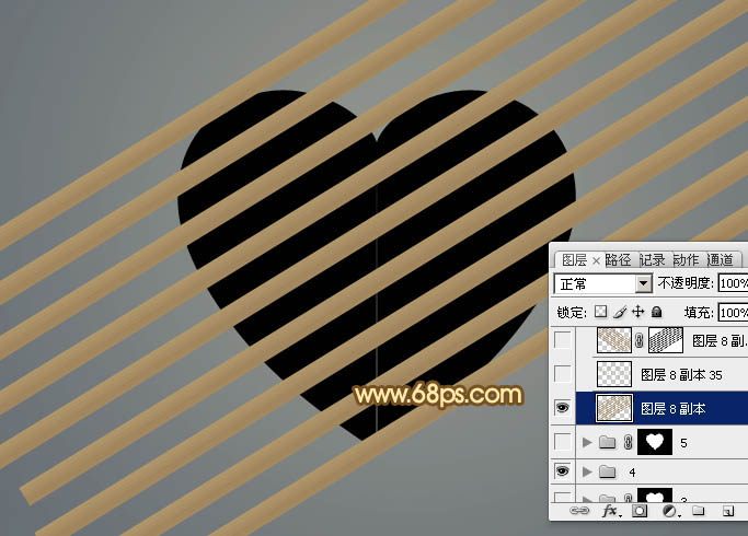Photoshop設(shè)計(jì)打造出一個(gè)逼真的竹條情人節(jié)心形