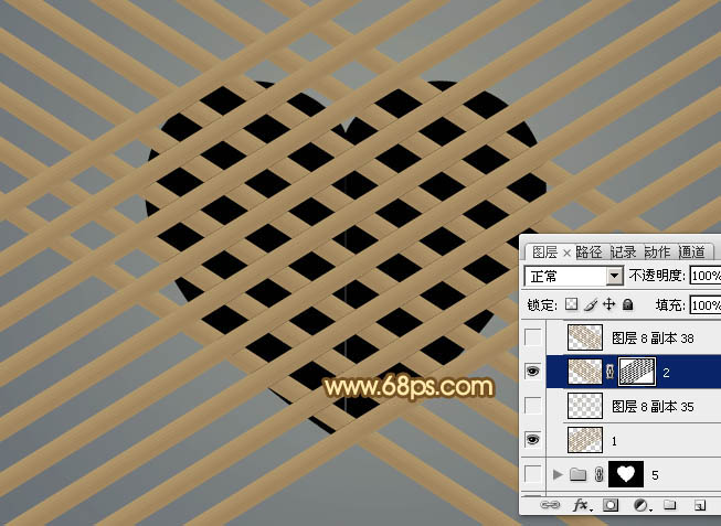 Photoshop設(shè)計(jì)打造出一個(gè)逼真的竹條情人節(jié)心形