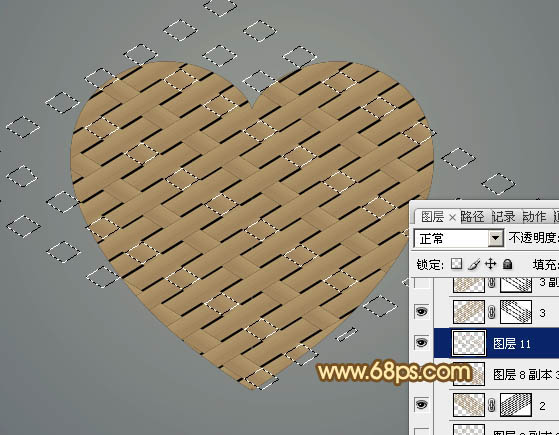 Photoshop設(shè)計(jì)打造出一個(gè)逼真的竹條情人節(jié)心形