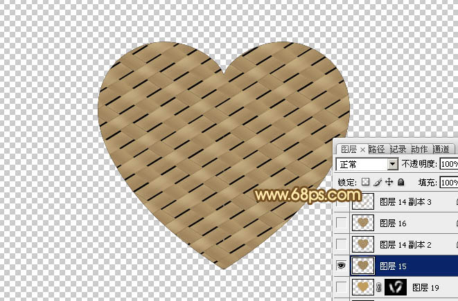 Photoshop設(shè)計(jì)打造出一個(gè)逼真的竹條情人節(jié)心形