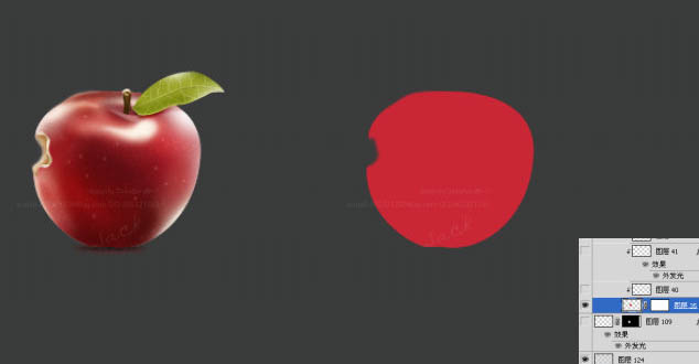 Photoshop繪制出有缺口的紅色蘋果圖標(biāo)
