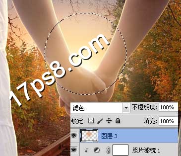 photoshop合成制作出夕陽下情侶牽手甜蜜場景