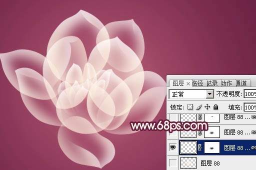 Photoshop設(shè)計(jì)制作出半透明的光影花朵