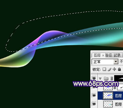 Photoshop設計制作出一段非常絢麗絲帶般的彩色光束