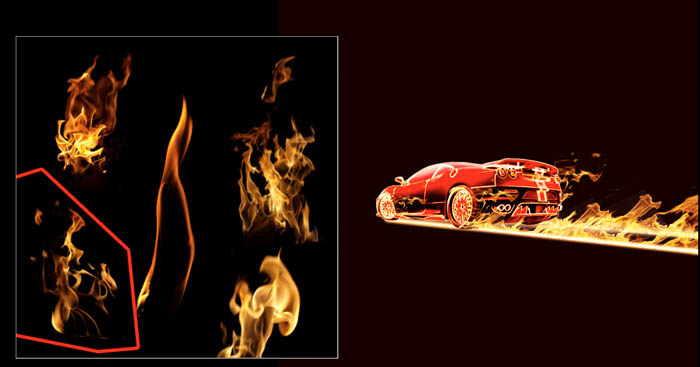 Photoshop設(shè)計(jì)打造出奔跑的超酷火焰汽車