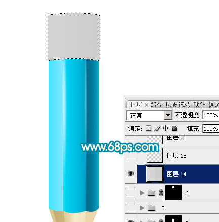 Photoshop設(shè)計(jì)制作出一只精致的藍(lán)色鉛筆