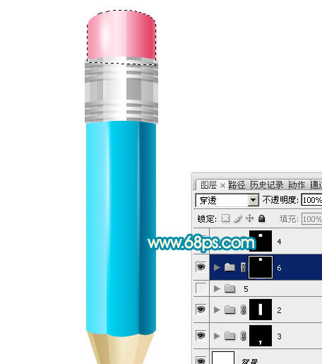 Photoshop設(shè)計(jì)制作出一只精致的藍(lán)色鉛筆