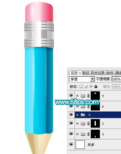 Photoshop設(shè)計(jì)制作出一只精致的藍(lán)色鉛筆