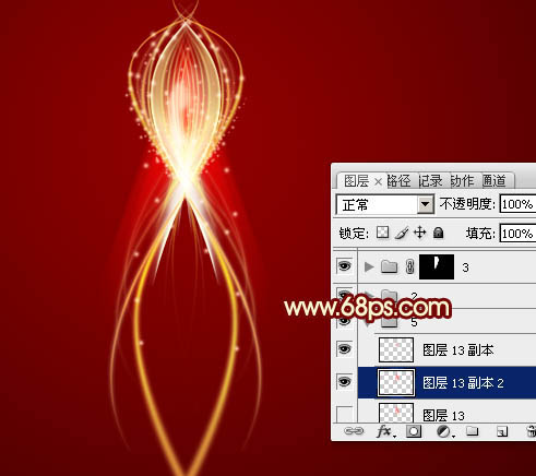 Photoshop設(shè)計打造出夢幻的紅色光束流星