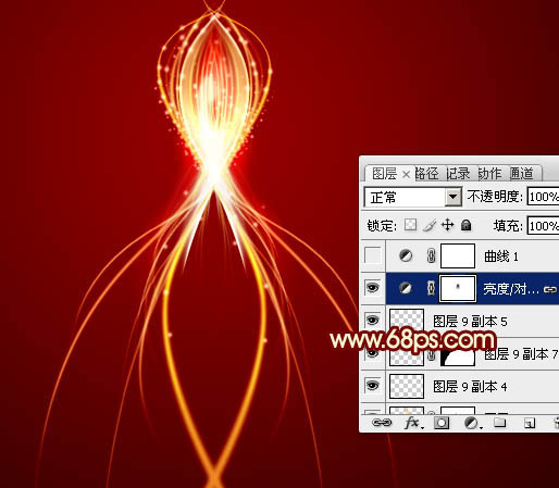 Photoshop設(shè)計打造出夢幻的紅色光束流星