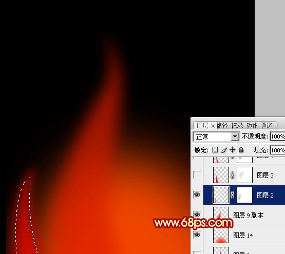 Photoshop設(shè)計制作出細長的燃燒的動感火苗