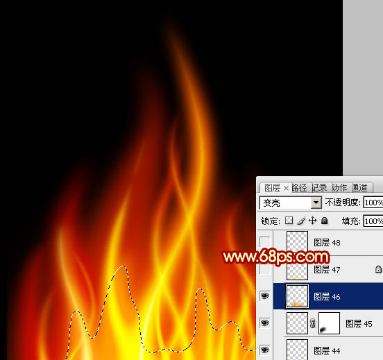 Photoshop設(shè)計(jì)制作出細(xì)長(zhǎng)的燃燒的動(dòng)感火苗