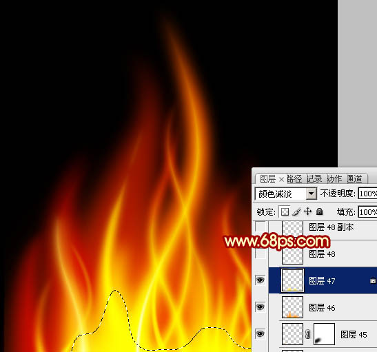 Photoshop設(shè)計(jì)制作出細(xì)長(zhǎng)的燃燒的動(dòng)感火苗