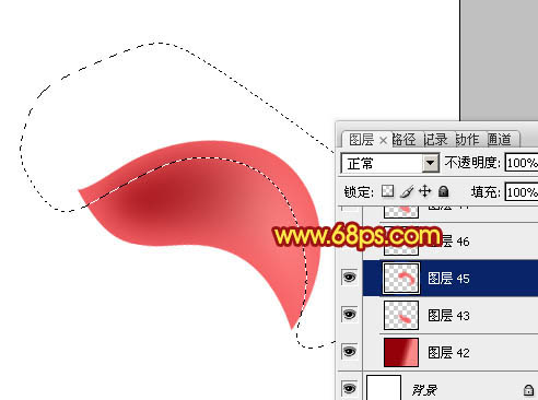 Photoshop設(shè)計制作出非常漂亮的夢幻紅色透明絲質(zhì)花朵