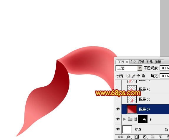 Photoshop設(shè)計制作出非常漂亮的夢幻紅色透明絲質(zhì)花朵