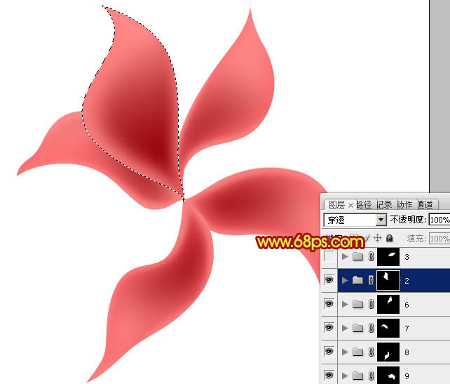 Photoshop設(shè)計(jì)制作出非常漂亮的夢(mèng)幻紅色透明絲質(zhì)花朵