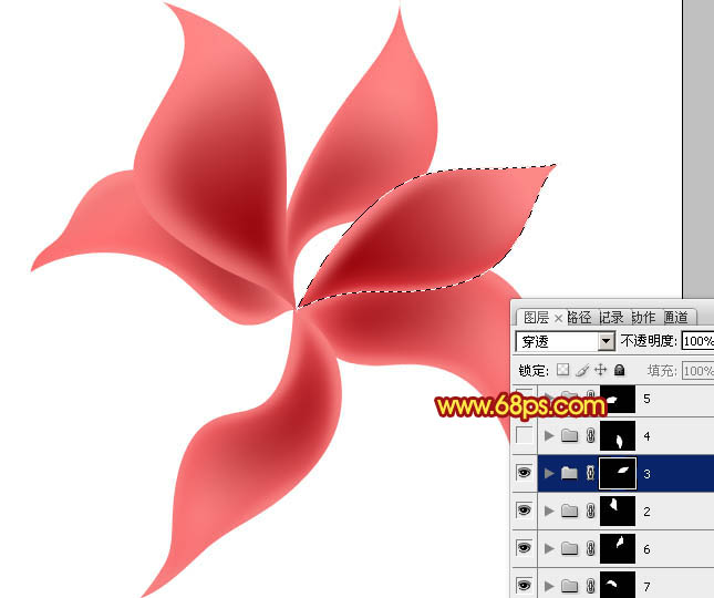 Photoshop設(shè)計(jì)制作出非常漂亮的夢(mèng)幻紅色透明絲質(zhì)花朵