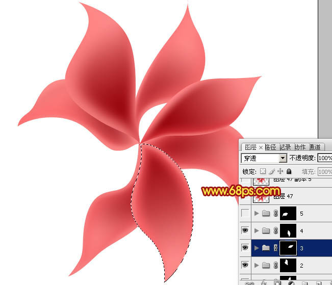 Photoshop設(shè)計(jì)制作出非常漂亮的夢(mèng)幻紅色透明絲質(zhì)花朵