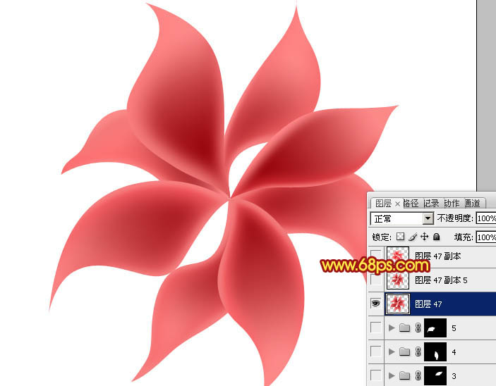 Photoshop設(shè)計(jì)制作出非常漂亮的夢(mèng)幻紅色透明絲質(zhì)花朵