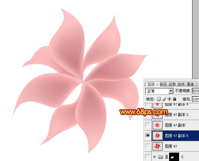 Photoshop設(shè)計(jì)制作出非常漂亮的夢(mèng)幻紅色透明絲質(zhì)花朵