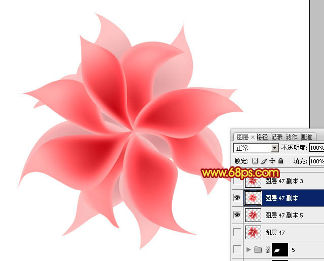 Photoshop設(shè)計(jì)制作出非常漂亮的夢(mèng)幻紅色透明絲質(zhì)花朵