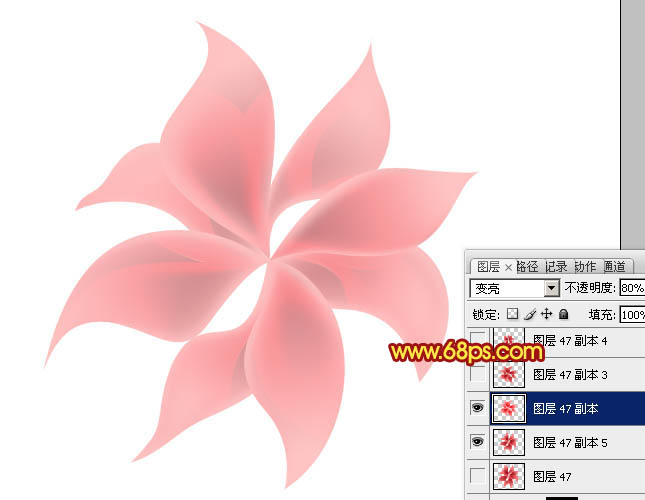 Photoshop設(shè)計(jì)制作出非常漂亮的夢(mèng)幻紅色透明絲質(zhì)花朵