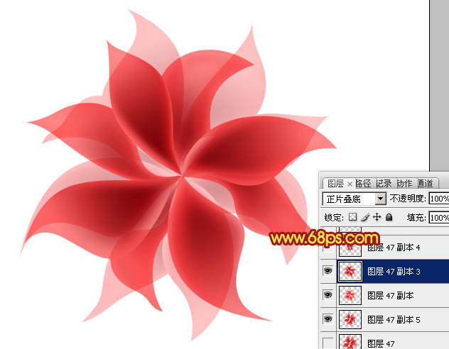 Photoshop設(shè)計(jì)制作出非常漂亮的夢(mèng)幻紅色透明絲質(zhì)花朵