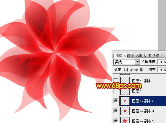 Photoshop設(shè)計(jì)制作出非常漂亮的夢(mèng)幻紅色透明絲質(zhì)花朵