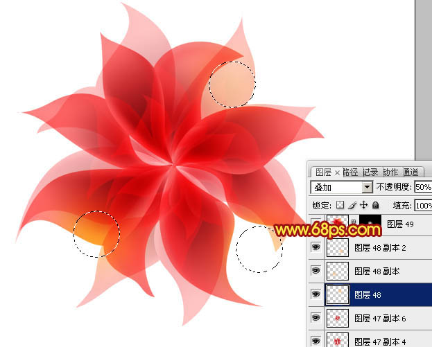 Photoshop設(shè)計(jì)制作出非常漂亮的夢(mèng)幻紅色透明絲質(zhì)花朵