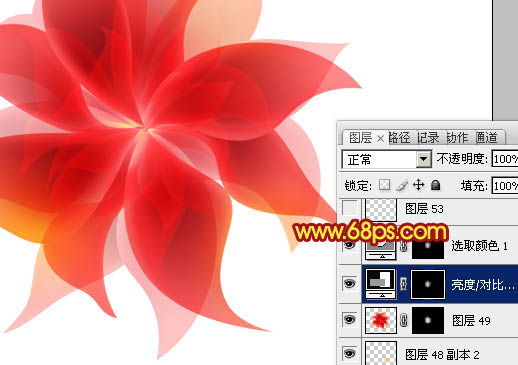 Photoshop設(shè)計(jì)制作出非常漂亮的夢(mèng)幻紅色透明絲質(zhì)花朵