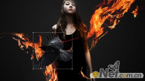 Photoshop為美女圖片打造出超酷的火焰壁紙效果