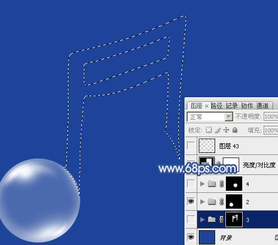 Photoshop設計制作出一個晶瑩剔透的泡泡連音符