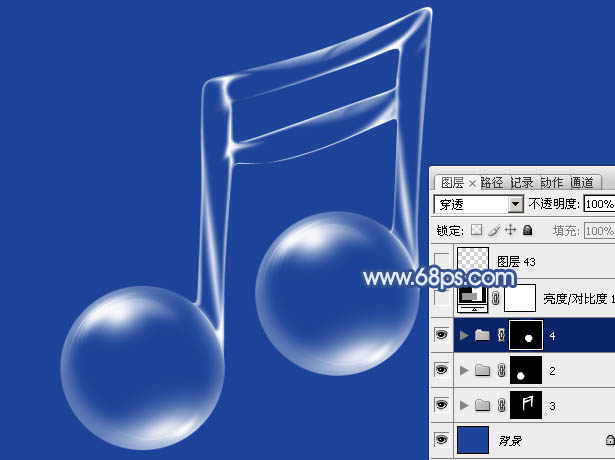 Photoshop設計制作出一個晶瑩剔透的泡泡連音符