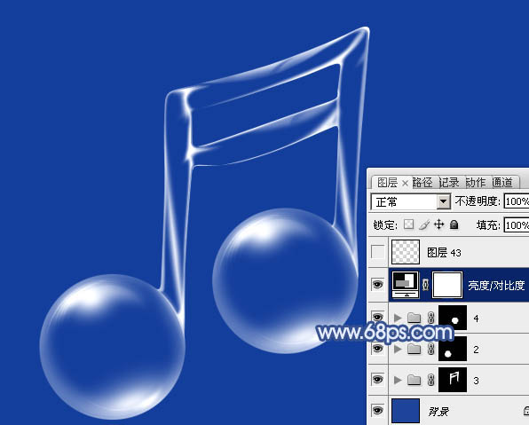 Photoshop設計制作出一個晶瑩剔透的泡泡連音符