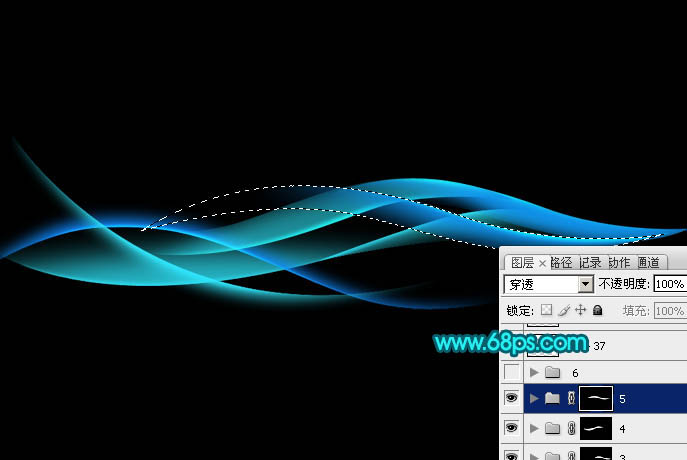 Photoshop設(shè)計(jì)制作出簡(jiǎn)潔的青藍(lán)色光束組合壁紙