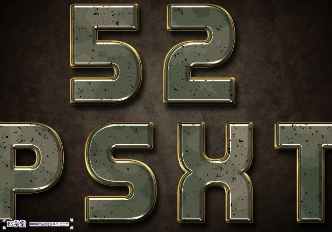 photoshop利用圖層樣式及漸變制作個(gè)性的條紋凹凸效果的金屬字