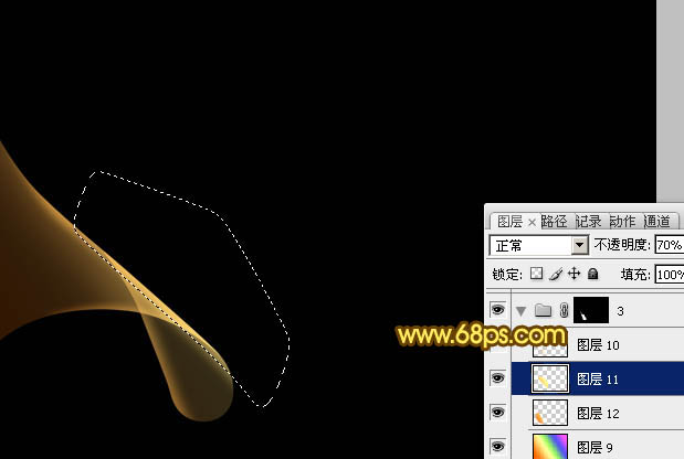 Photoshop制作漂亮的抽象黃色光束花紋