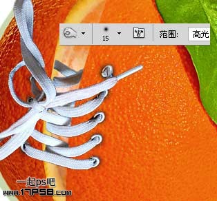 photoshop合成制作為桔子系鞋帶的技巧