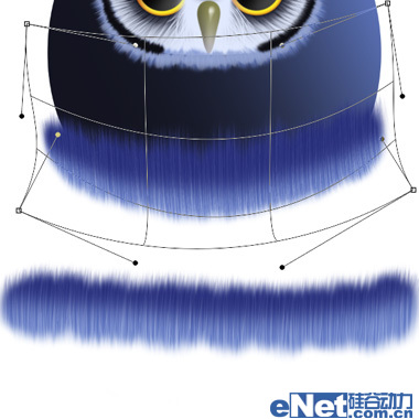 photoshop制作卡通貓頭鷹 photoshop設計制作可愛的藍色卡通貓頭鷹