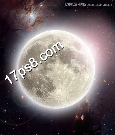Photoshop設(shè)計制作紫色星球隕石圍繞地球飛行壁紙