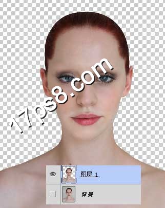 photoshop將美女變成煙熏妝的光頭異形教程
