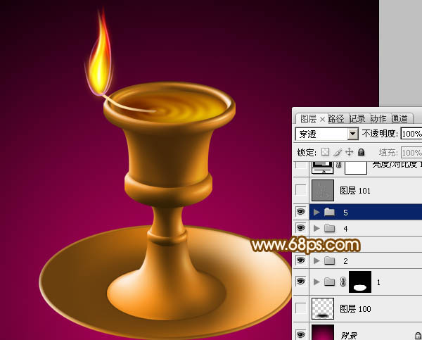 Photoshop設(shè)計制作一盞古典的正在燃燒的陶瓷油燈